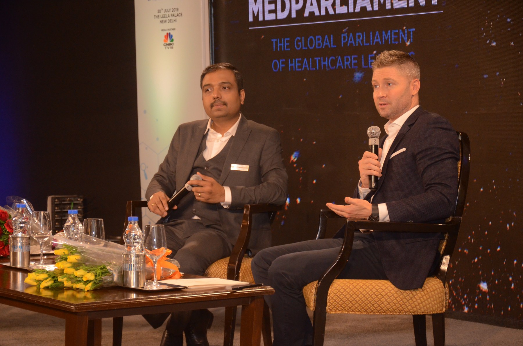 Dr. Harsha Vardhan in conversation with Michael Clarke at MedParliament
